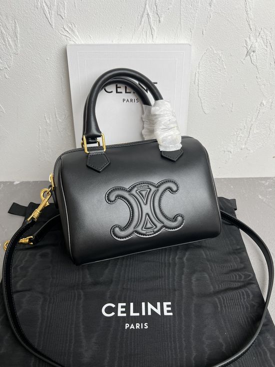 Celine CUIR TRIOMPHE Small Leather Boston Bag 113773