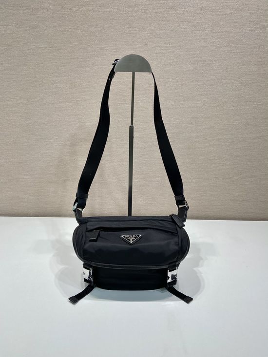 Prada Mini Messenger Bag Flap Nylon Leather 2VH171