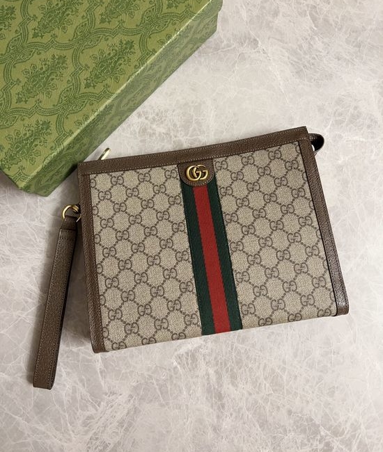 Gucci Ophidia Clutch Bag Canvas Leather 760243