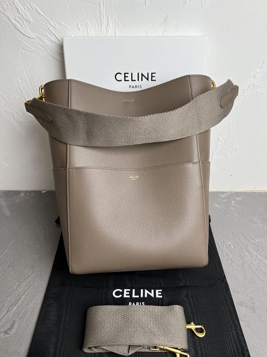Celine Sangle Seau Litchi Leather Bucket Bag 168105
