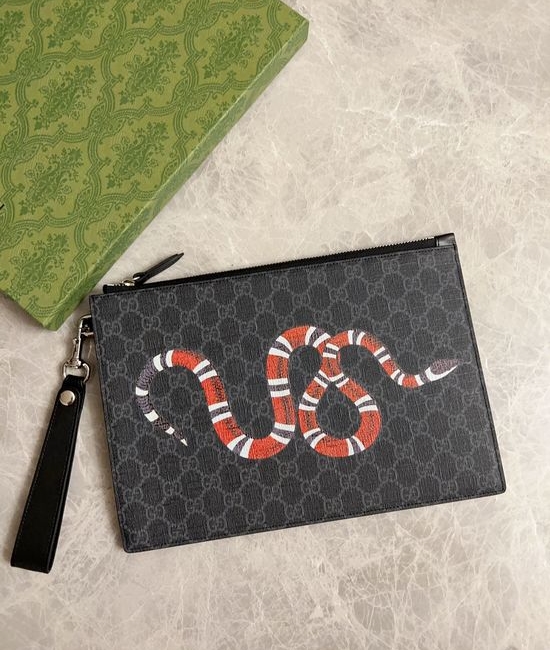 Gucci Clutch PVC Leather Tiger Pattern 473904