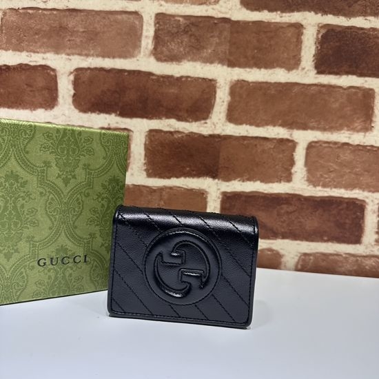 Gucci Original Leather Black Small Cosmetic Bag 760317