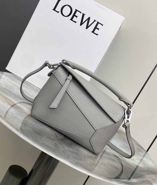 Loewe Puzzle Mini Leather Handbag 8003 Grey