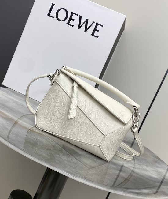 Loewe Puzzle Mini Leather Handbag 8003 White