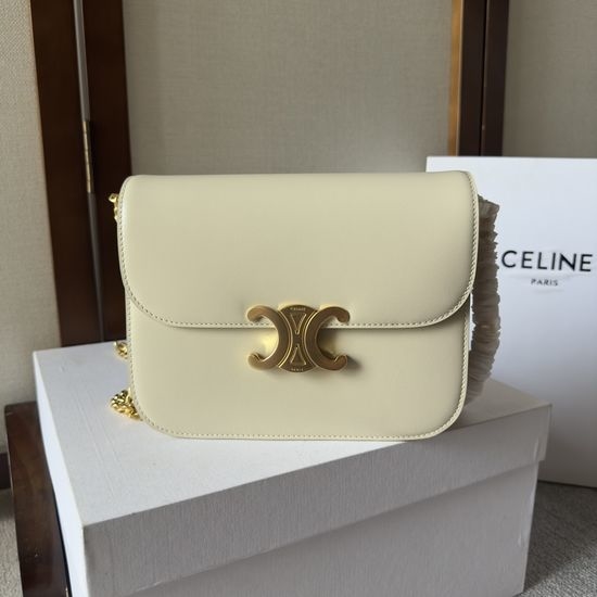 Celine COLLEGE TRIOMPHE Calfskin Chain Bag 113583