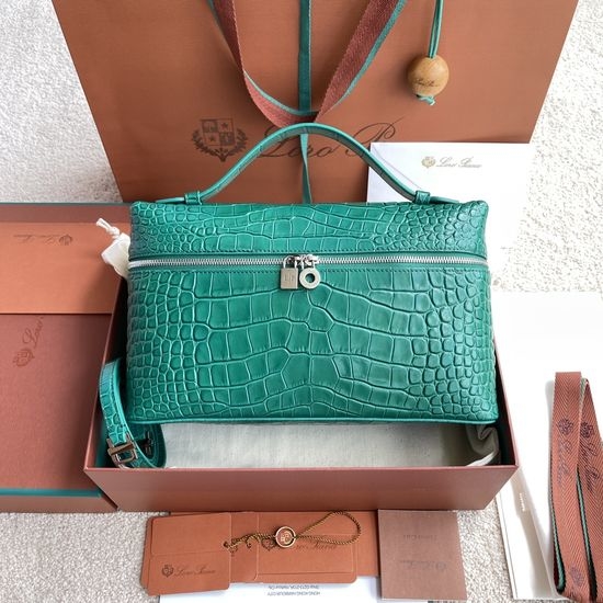 Loro Piana Extra Pocket Crocodile Pattern Bag FAN1039