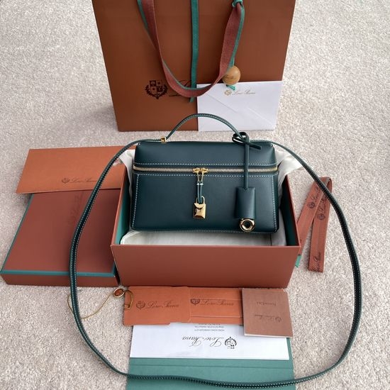 Loro Piana Extra Bag Plain Green Handbag FAN3463