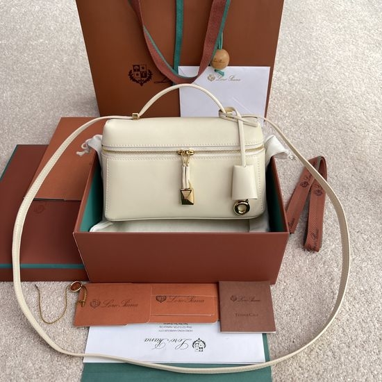 Loro Piana Extra Bag Smooth-Grained White 8352