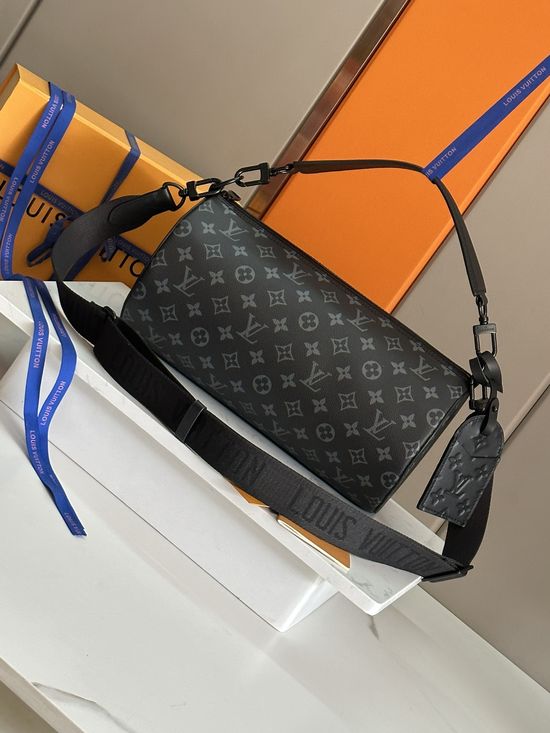Louis Vuitton Soft Polochon Monogram Macassar Canvas Handbag M46796