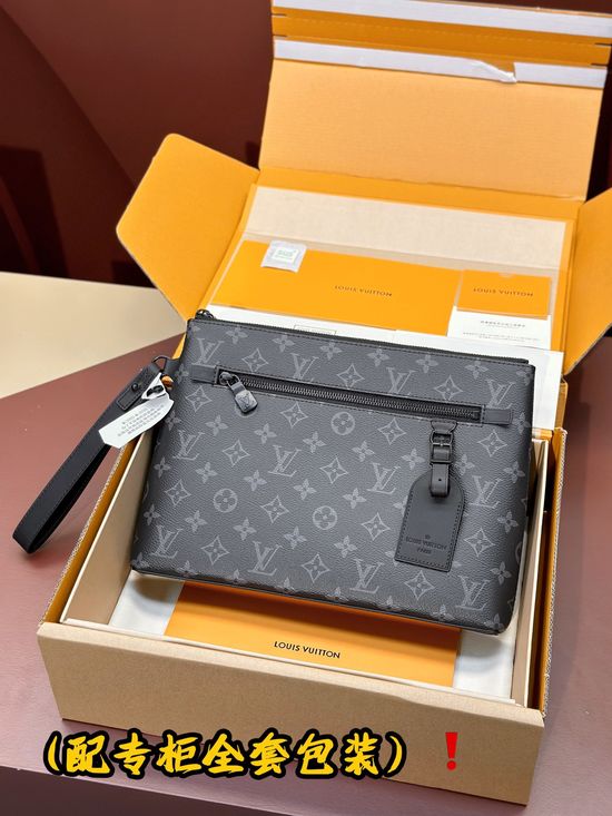 Louis Vuitton Takeoff Damier Infini Leather Handbag Black Floral N40504