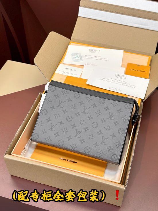 Louis Vuitton Pochette Voyage Monogram Eclipse Clutch M69535