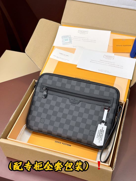 Louis Vuitton Utility Supple Damier Graphite Clutch N60324