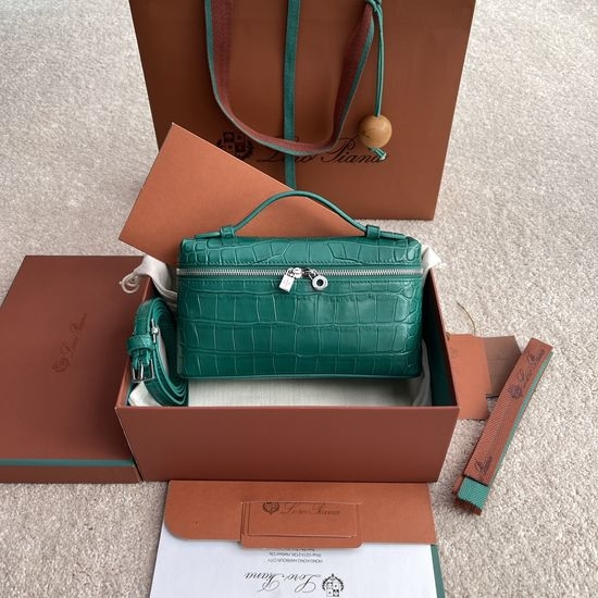 Loro Piana Extra Pocket Crocodile Pattern Bag FAN1038