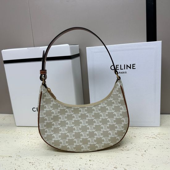 Celine AVA TRIOMPHE Coated Canvas Calfskin Handbag 193952
