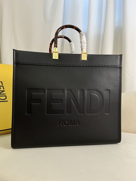 Fendi Black Sunshine Tote Bag 866