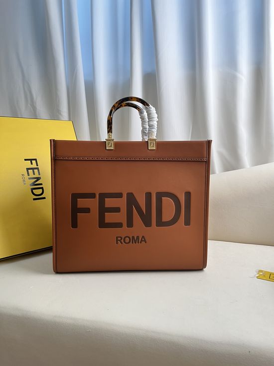 Fendi Brown Sunshine Tote Bag 866