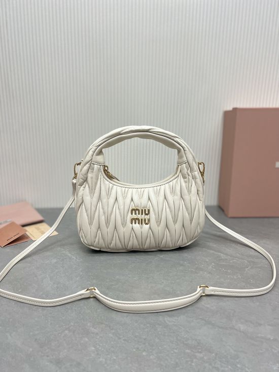 Miu Miu MiuWander Textured Leather Shoulder Bag 5BC125
