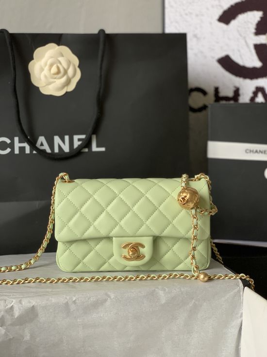 Chanel Classic Bag CF Gold Pearl Series AS1787#