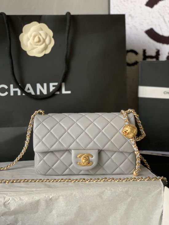 Chanel Classic Flap Gold Ball Adjustable Shoulder Bag AS1787