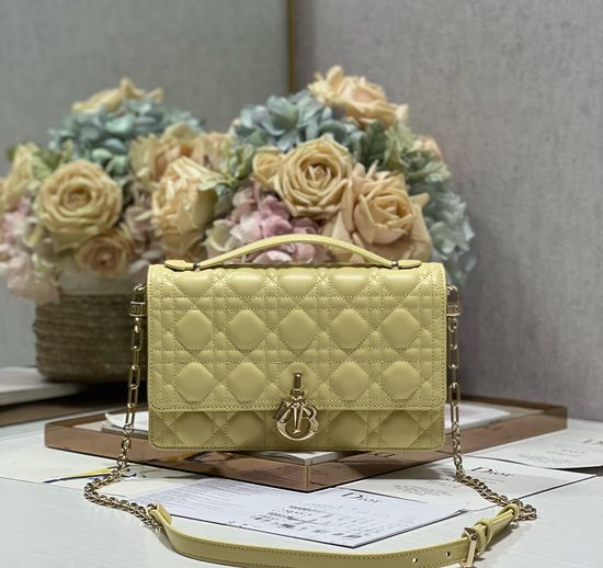 Christian Dior Miss Christian Dior Yellow Handbag 0997