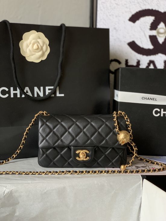 Chanel Classic Flap Gold Ball Adjustable Shoulder Bag AS1787