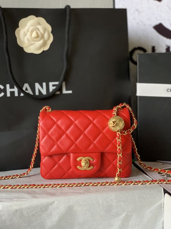 Chanel Classic Flap Gold Ball Adjustable Shoulder Bag AS1786