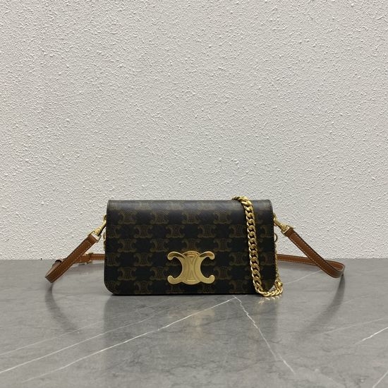 Celine TRIOMPHE CANVAS Flap Shoulder Bag 100972