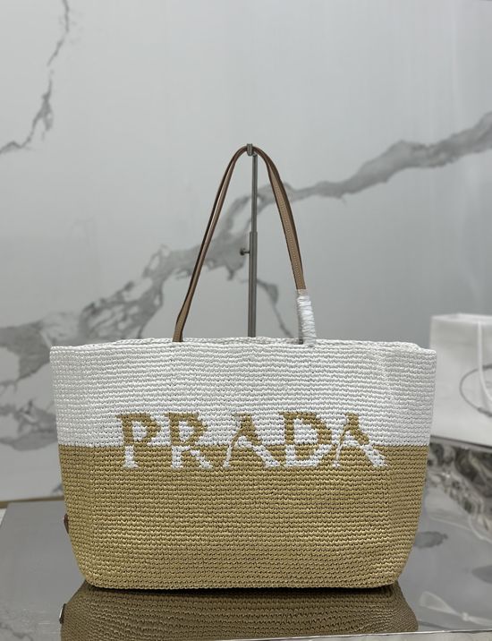 Prada Raffia Woven Large Tote Bag 1BG442