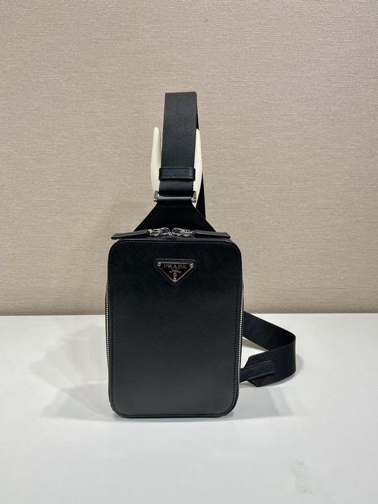 Prada Crossgrain Leather Chest Bag 2VZ106