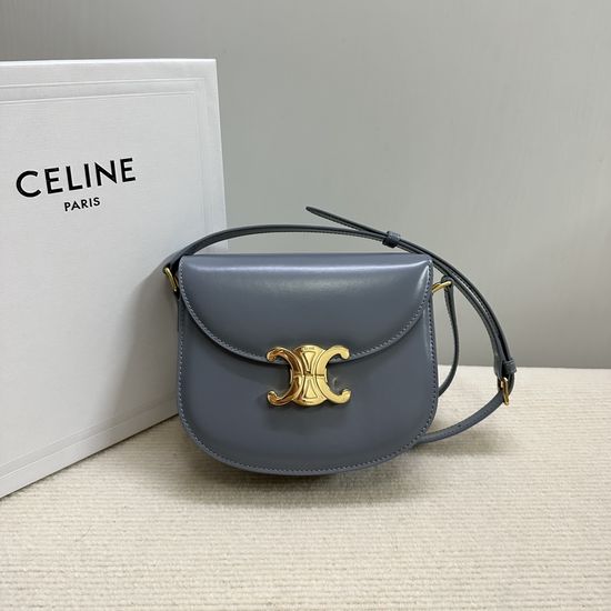 Celine Triomphe Saddle Bag 110413 Blue Grey