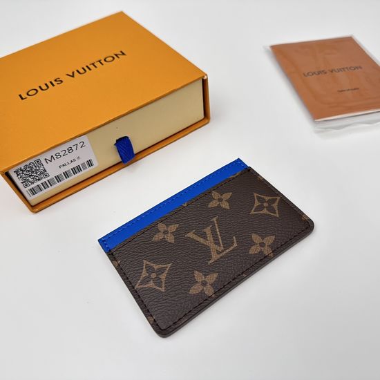 Louis Vuitton Monogram Macassar Blue Card Holder M82872
