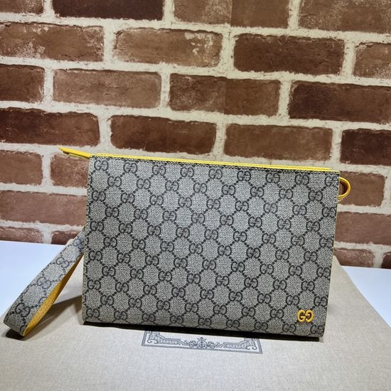 Gucci Ophidia Brown Yellow Canvas Bag 768255