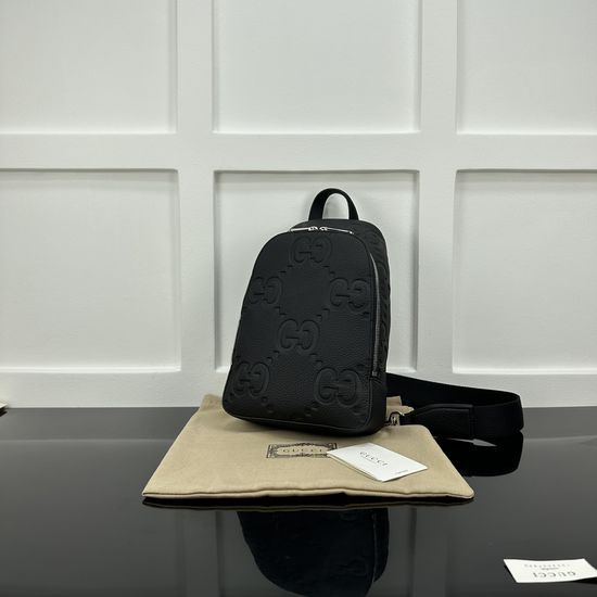Gucci Jumbo GG Embossed Leather Sling Bag 766937