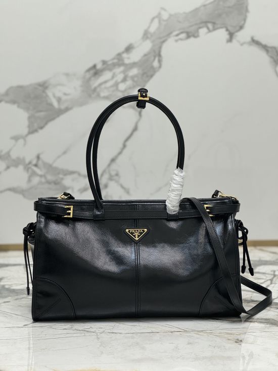 Prada Leather Handbag Crossbody Adjustable Strap 1BA433