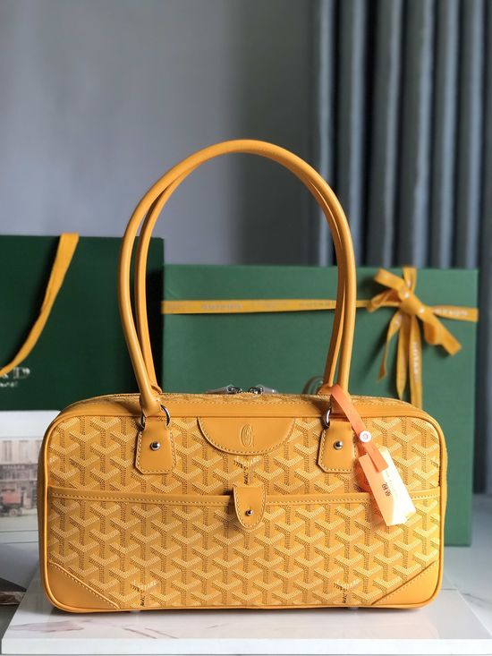 Goyard Vintage Baguette Classic Leather Handbag 020199