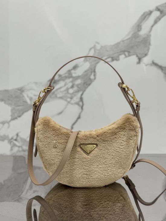 Prada Moon Wool Leather Top Handle Bag 1BC194