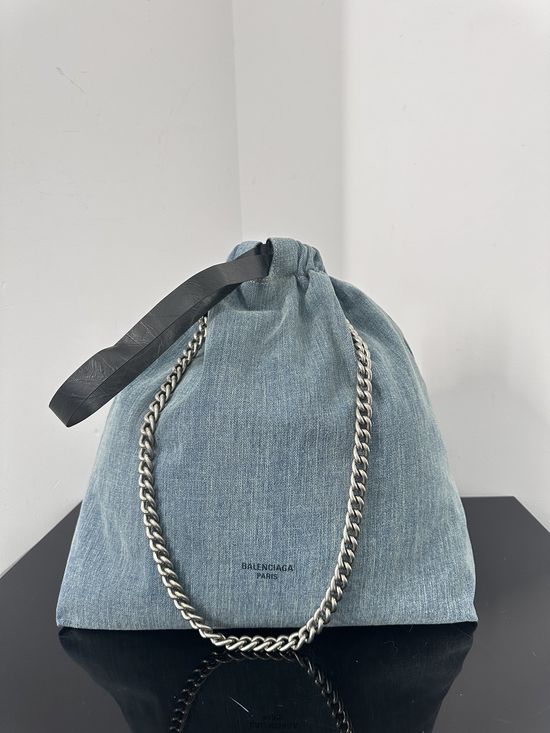 Balenciaga Crush Tote Denim Handbag 0305