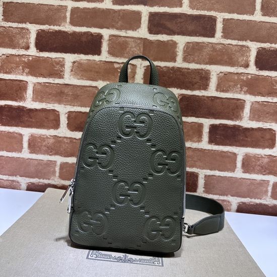 Gucci Handbag Green Litchi G Embossed 766937