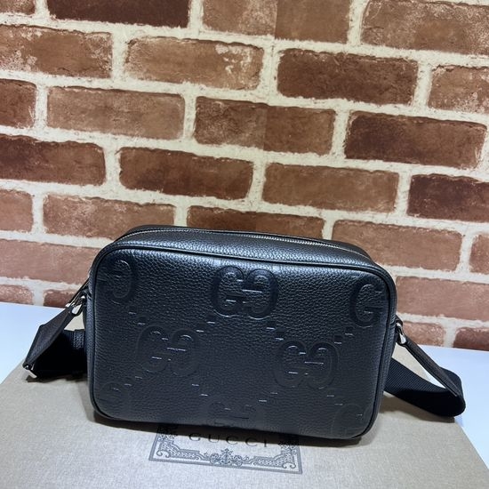 Gucci Embossed Shoulder Bag Black 766946