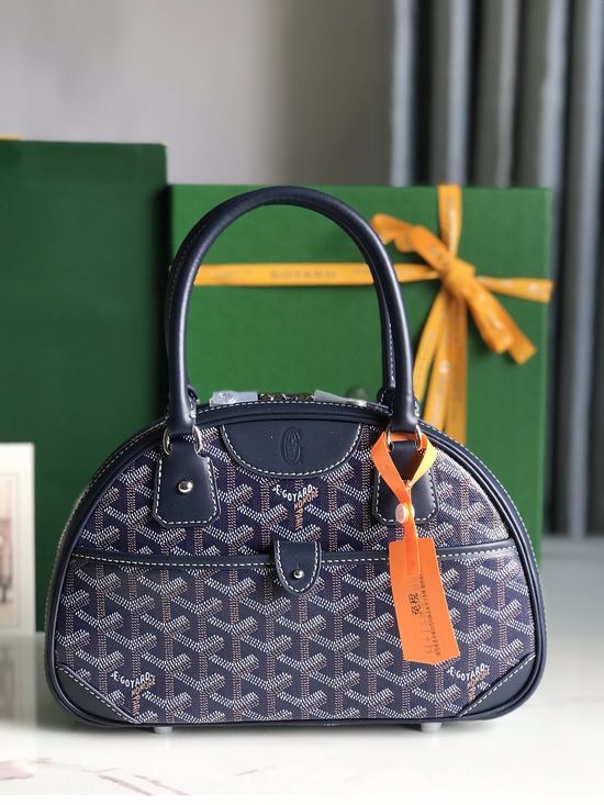 Goyard Bowling Mini Vintage Canvas Leather Bag 020298