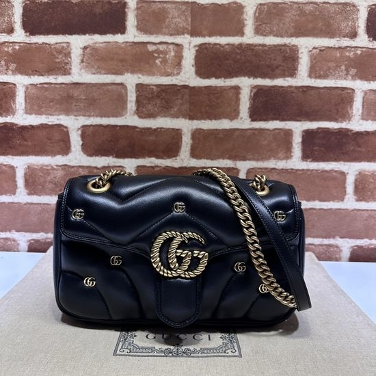 Gucci Leather Handbag Black G Monogram 443497