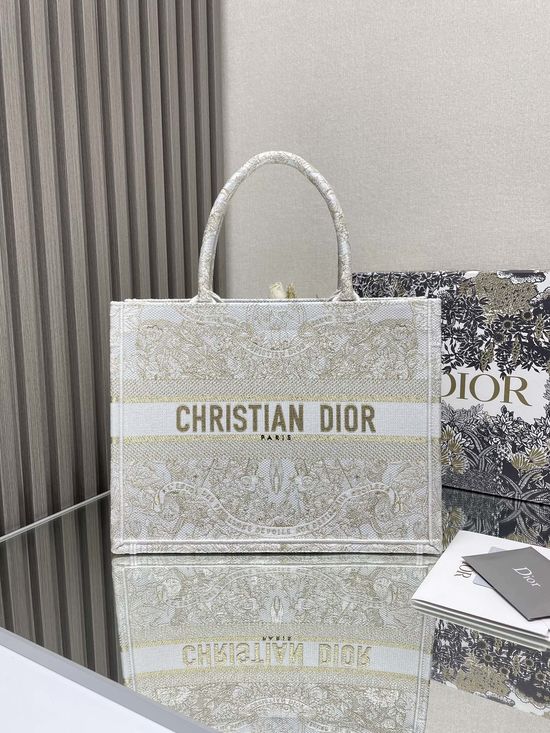 Christian Dior Book Tote Embroidery Handbag 1286
