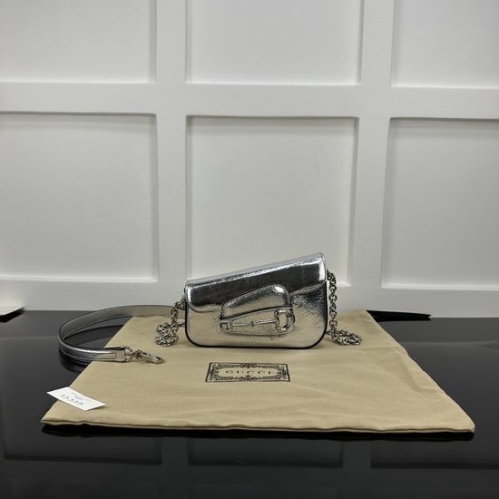 Gucci Horsebit 1955 Metallized Leather Mini Shoulder Bag 774209