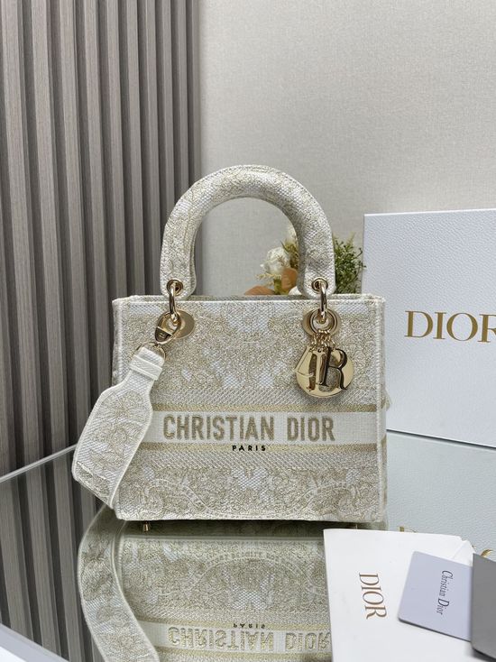Christian Dior Medium Lady Christian Dior Embroidered Bag