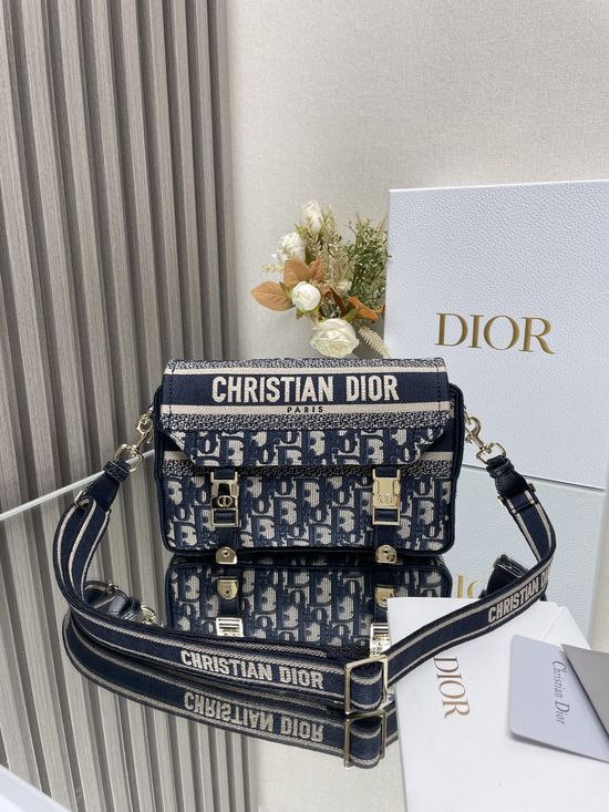 Christian Dior Oblique Small Messenger Bag with Detachable Strap