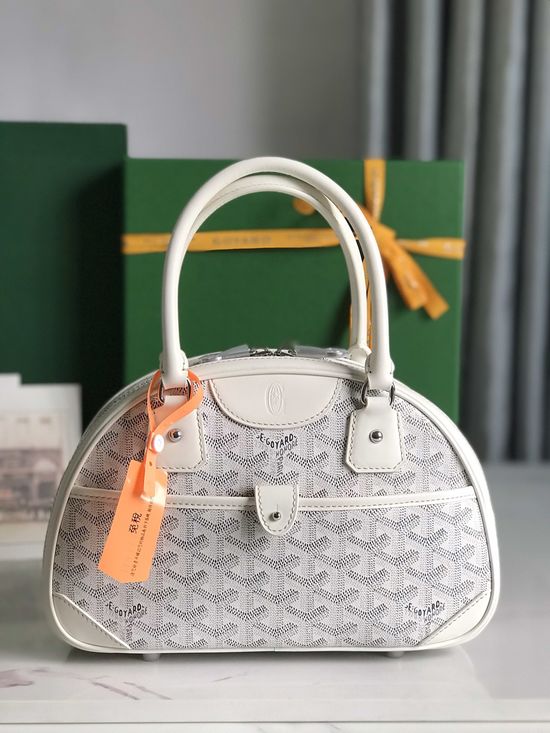 Goyard Bowling Mini Vintage Canvas Leather Bag 020298