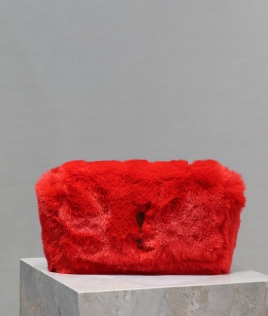 Yves Saint Laurent YSL Reversible Suede Rabbit Fur Kate Bag 737128