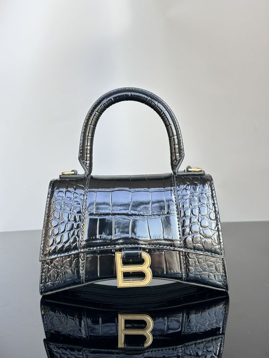 Balenciaga Hourglass Bag Crocodile Texture XS 592833