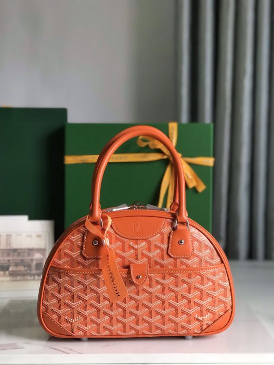 Goyard Bowling Mini Vintage Canvas Leather Bag 020298