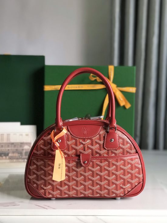 Goyard Bowling Mini Vintage Canvas Leather Bag 020298